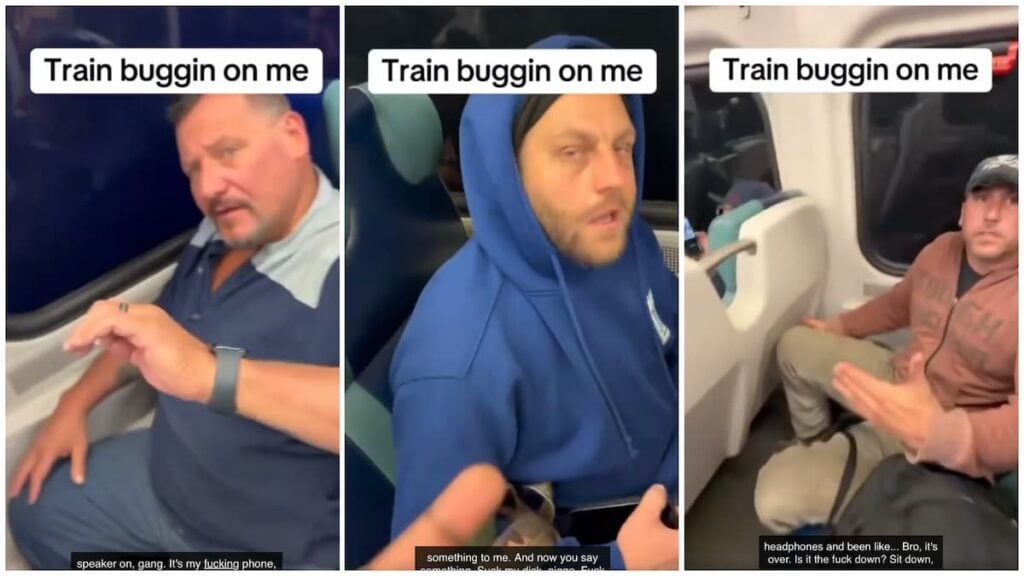 New York train, heated exchange