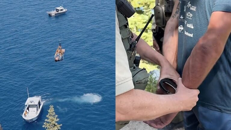 California Man Jumps Into Lake From Giant Rope Swing, Gets Arrested for ‘Dangerous Games’: ‘The Land of the Free BTW’ California Man Jumps Into Lake From Giant Rope Swing, Gets Arrested for ‘Dangerous Games’