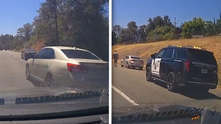 California Motorist Nearly Hits Driver on Dashcam