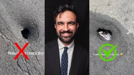 New York Man Claims Pothole Mamdani Fixed in 24 Hours Came Back Bigger, Sparking Debate: ‘Mamdani Needs Presidency’ New York Mamdani pothole fix
