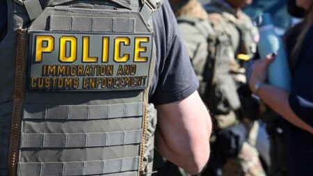 ICE/ERO Special Response Teams (SRT) outside of Delaney Hall New Jersey prepare to perform crowd control to allow detention center staff to enter and exit the building on June 10, 2026.