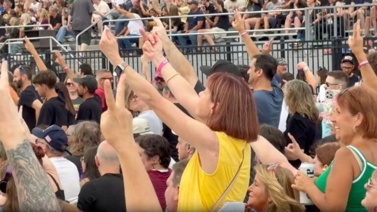 A Pennsylvania woman went viral after she stood up during Flavor Flav's onstage speech about unity, anti-Trump sentiment, and racism at a Guns N' Roses concert, flipping him off and shouting "shut up" while the rest of the crowd flashed peace signs.
