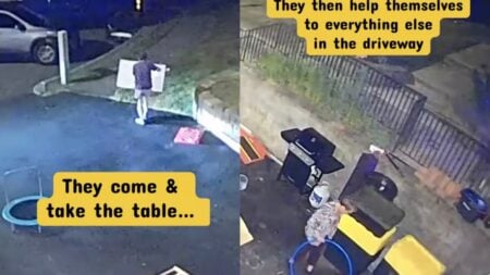 Massachusetts Couple Lists Table for Free on Marketplace, Then Buyers Help Themselves to Other Things in Yard: ‘Everything Looked Like Garbage’ A picture outside Massachusetts couple's house.