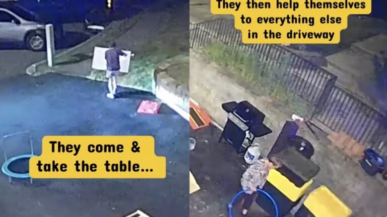 Massachusetts Couple Lists Table for Free on Marketplace, Then Buyers Help Themselves to Other Things in Yard: ‘Everything Looked Like Garbage’ A picture outside Massachusetts couple's house.