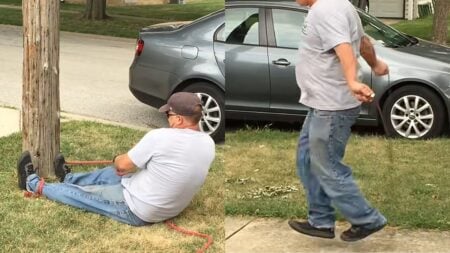 Iowa Man Dislocates Knee While Moving Tree Stump, Fixes It With Rope and Starts Jumping: ‘Adding Him to My Apocalypse Survival Team’ Iowa Man Dislocates Knee While Moving Tree Stump, Fixes It With Rope and Starts Jumping