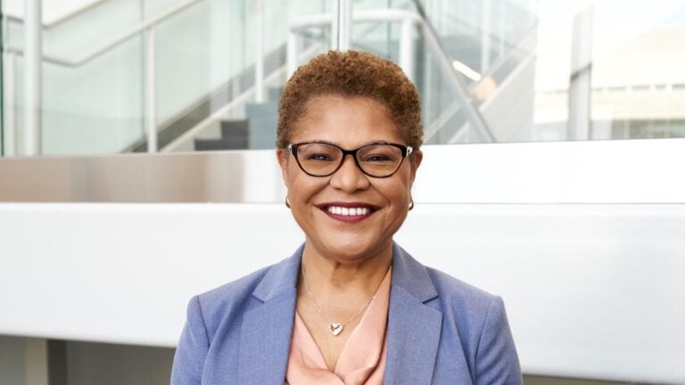 California LA Karen Bass Mamdani pothole