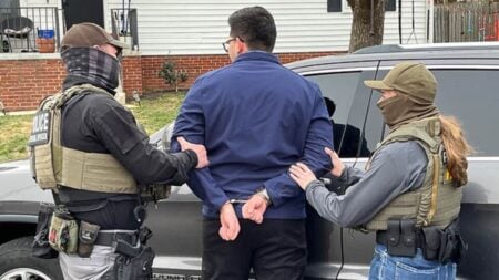 Virginia Man Allegedly Beaten by ICE Agents Wakes Up With Brain Hemorrhage, Faces Delays in Getting MRI: ‘Some of These Guys Enjoy Doing This’ ICE Washington, D.C. works with federal law enforcement partners (HSI, FBI, and ATF) to apprehend an illegally present alien in Arlington, Virginia, Feb. 11.