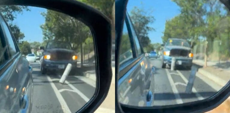 ‘That Insecure Weakling’: Outrage as Mad Pickup Truck Driver Plows Through Bike Lane For No Reason in California california pickup truck bike lane