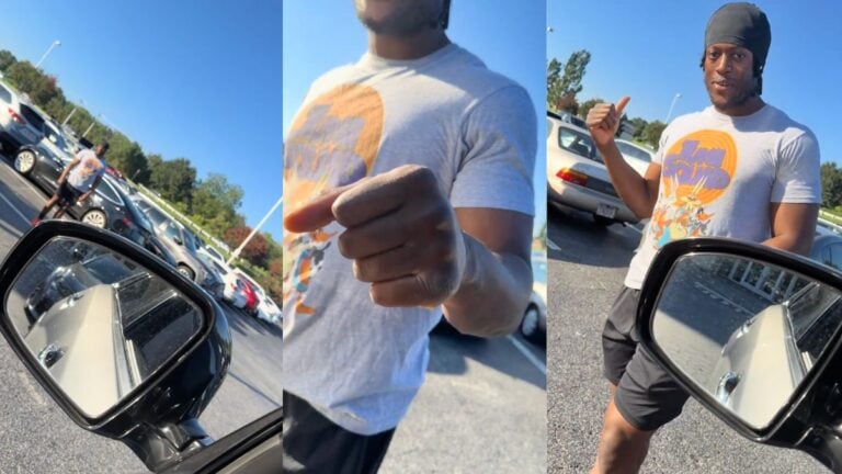 Georgia woman rejects a man's fist bump after a parking spot dispute caught on video.