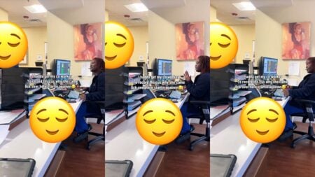 ‘Girl, I Ain’t Yo Slave’: Florida Medical Assistant Pushes Back After Coworker Says She Should Have Done More Woman sits at desk having conversation.
