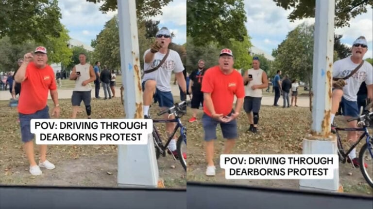 Michigan Woman Dearborn Protest Threats