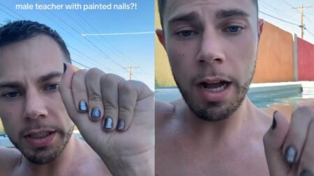 Male Arizona Teacher Divides Internet After Defending Having Painted Nails While Teaching: ‘Homeschooling Is the Way to Go’ A picture of male Arizona teacher.