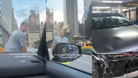 ‘That Actually Counts as Battery!’: New York Woman Says Strange Man Attacked Her Car at a Red Light Man on New York Street.