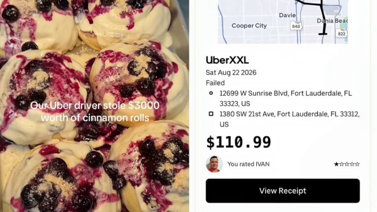 Florida Bakery Accuses Uber Driver of Stealing 350 Cinnamon Rolls Worth $3,000: ‘Where’s the Flock Cameras Now?’ Florida Bakery Accuses Uber Driver of Stealing 350 Cinnamon Rolls Worth $3,000