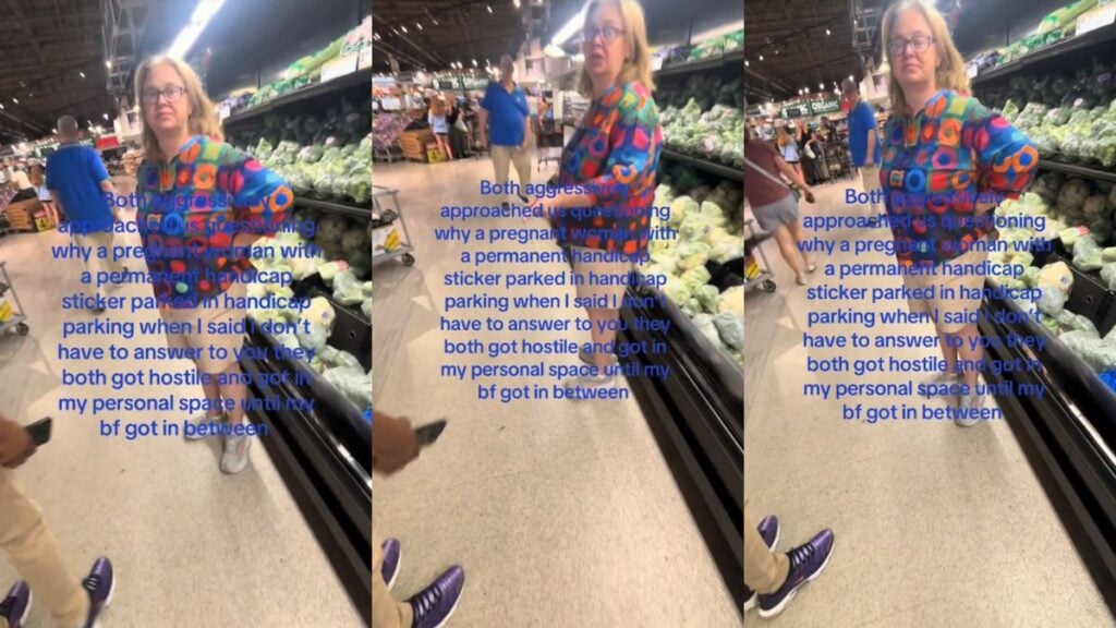 ‘Go Back to the Hood’: Pregnant Michigan Woman Says She Was Harassed and Hit With a Racist Remark Over Parking Spot Woman arguing in store with man standing behind her.