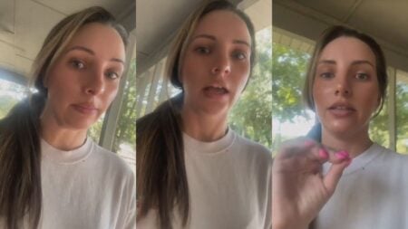 ‘That’s Child Abandonment!’: Wisconsin Woman Goes Public After Sister Leaves Her With Baby for Two Days Woman standing outside speaking into a camera with a concerned expression.