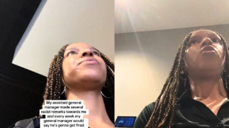 Texas Woman Films Her Resignation During Team Meeting, Claiming Manager Made Racist Remarks: ‘You can tell by the smirk he said a lot’ Texas-Woman-Films-Her-Resignation-During-Meeting-Claiming-Manager-Made-Racist-Remarks