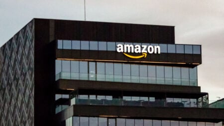 Amazon office building with logo