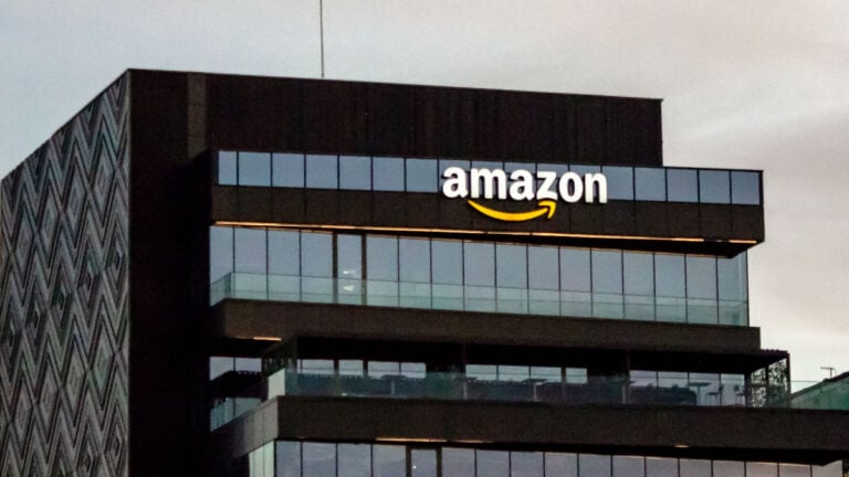 Amazon office building with logo