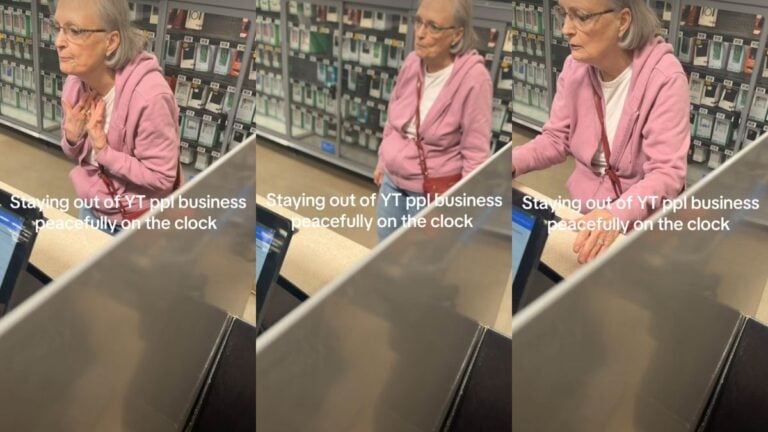 ‘I Have Boomer Fatigue’: West Virginia Walmart Customer’s Meltdown Has TikTok Exhausted Woman stands in front of a store counter.