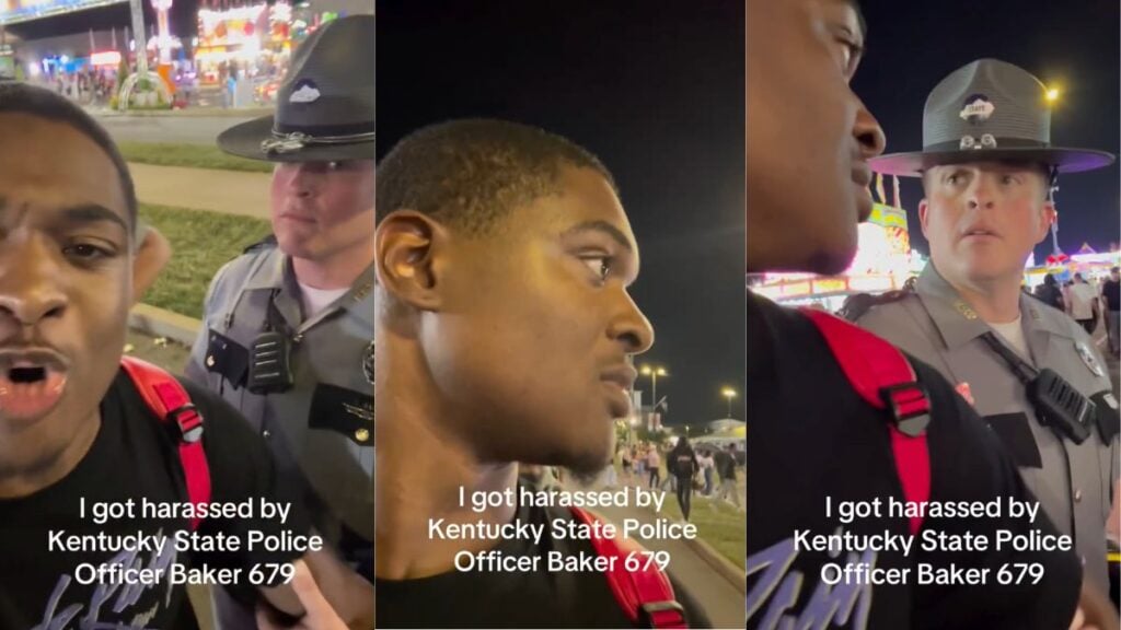Internet Divided After Kentucky Cop Detains Black Man At Public Fair For ‘Disorderly Conduct’: ‘Nowadays, The Police Can Get Away With Anything’ A Kentucky state trooper identified as Officer Baker detains a man at a public fair during a recorded confrontation over a disorderly conduct charge.