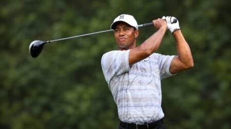 Tiger Woods at a golf tournament in Florida after his DUI case guilty plea