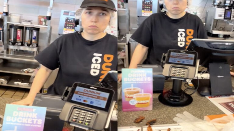 Florida Mom Confronts Dunkin Worker, Claims Daughter Received Gloves and Burnt Bacon in Order: ‘That is 100% Intentional’ Florida Mom Confronts Dunkin Worker, Claims Daughter Received Gloves and Burnt Bacon in Order