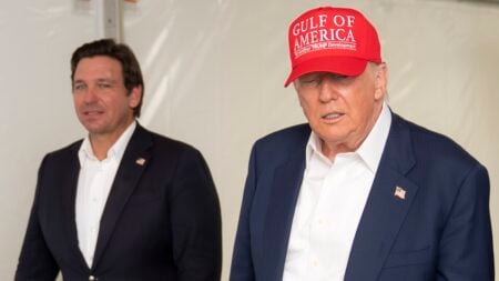 Donald Trump and Ron DeSantis meet at Alligator Alcatraz.