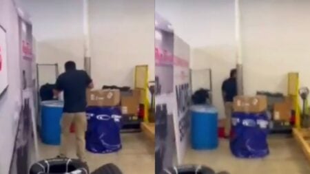 California Protesters Corner ICE Agent Inside Auto Shop as He Hides His Face: ‘Cowards, Every Last One of Them’ A picture of the California ICE agent.
