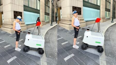 Old Pennsylvania Karen Confronted After Blocking Delivery Robot From Delivering Food: ‘Being a KAREN to a Robot Is Crazy’ A picture of Pennsylvania Karen.