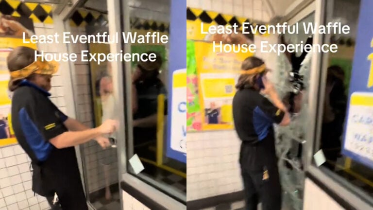 Florida Customer Goes Berserk and Breaks Glass Door: ‘Waffle House Needs Bullet Proof Glass’ Florida Customer Goes Berserk and Breaks Glass Door: 'Waffle House Needs Bullet Proof Glass'