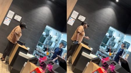 Georgia Karen Makes a Huge Scene Over Delayed McDonald’s Order, Accuses White Employee of Racism: ‘The Way I Would Have Hit Refund’ Screenshot from a viral TikTok video showing a Georgia McDonald's customer arguing loudly with a cashier over a delayed order.