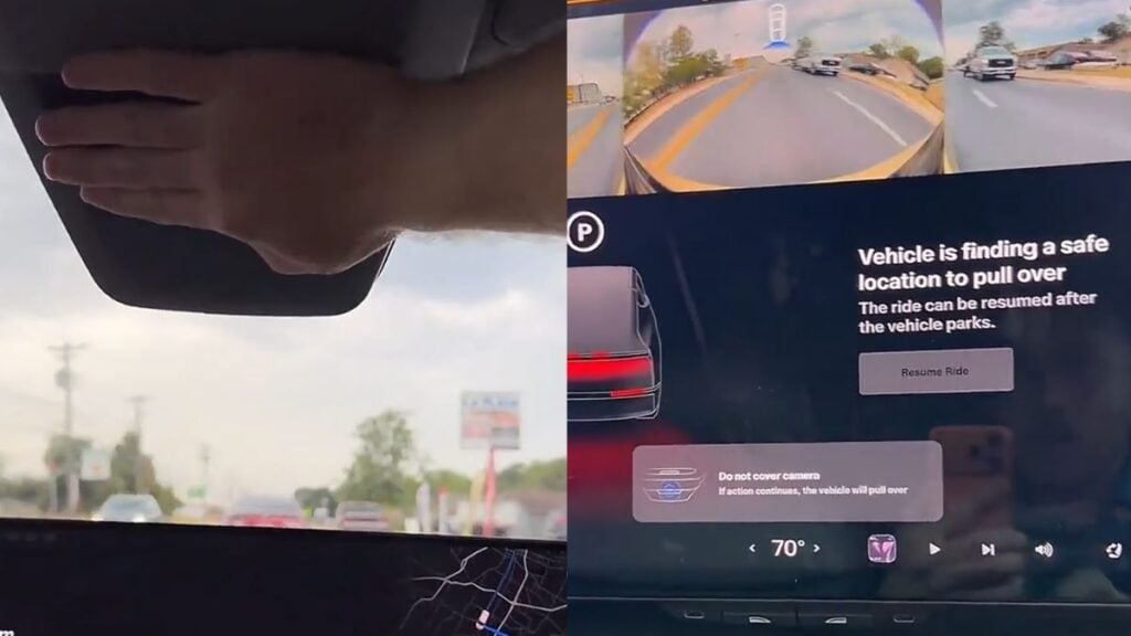 Texas Man Covers Tesla Cybercab’s Interior Camera, Vehicle Pulls Over