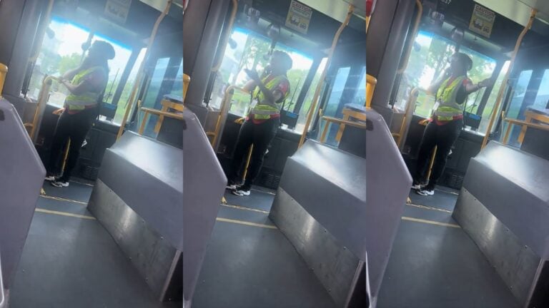 ‘Put Those Sneakers to Work’: Georgia Woman’s Missed Bus Stop Meltdown Has TikTok Taking the Driver’s Side A woman stands at the front of a bus.