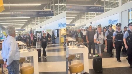 Illinois Airport Passengers Slammed for Not Standing During 9/11 Honor Procession: ‘Same People Would Disrupt a Funeral Procession’ A picture at airport in Illinois.