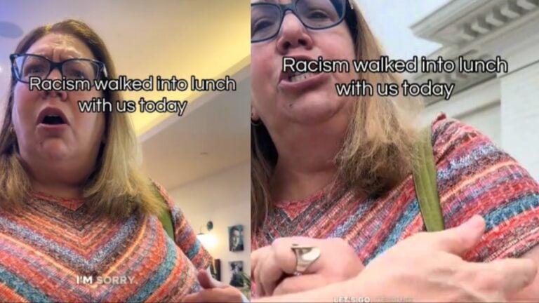 Woman In Restaurant Confronting Camera Person