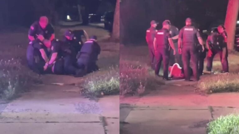 Outrage After Five Indiana Cops Kneel on Black Man’s Back and Ignore His ‘I Can’t Breathe’ Pleas: ‘This Needs to End!’ A picture of Indiana cops.
