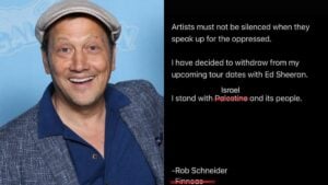California Comedian Rob Schneider Brutally Dragged After Editing Singer’s Pro-Palestine Statement to Support Israel Instead: ‘How Do These People Sleep At Night?’ A picture of California Comedian Rob Schneider.