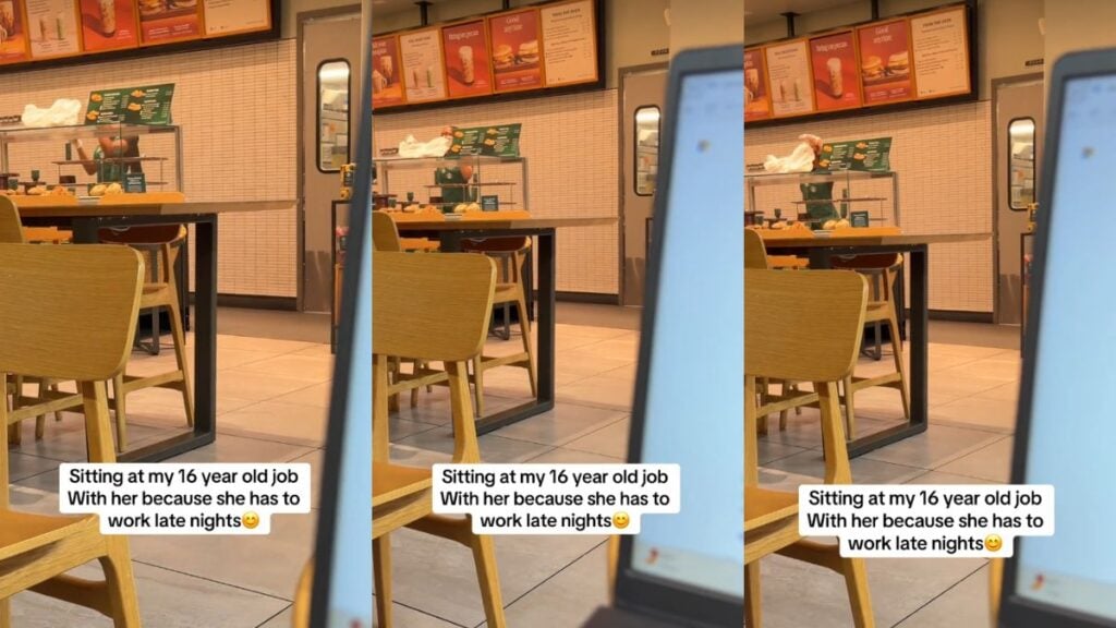 ‘Let the Kid Grow Up Jeez’: Texas Mom’s Decision to Sit at 16-Year-Old Daughter’s Job Divides Viewers Girl bagging order behind counter.
