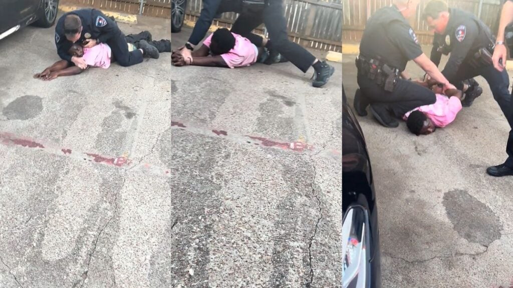 ‘This Should Not Be Allowed’: Texas Man’s Arrest Video Has Viewers Questioning Police Tactics A man being pinned down by a police officer.