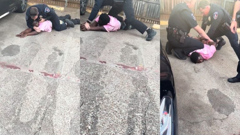‘This Should Not Be Allowed’: Texas Man’s Arrest Video Has Viewers Questioning Police Tactics A man being pinned down by a police officer.