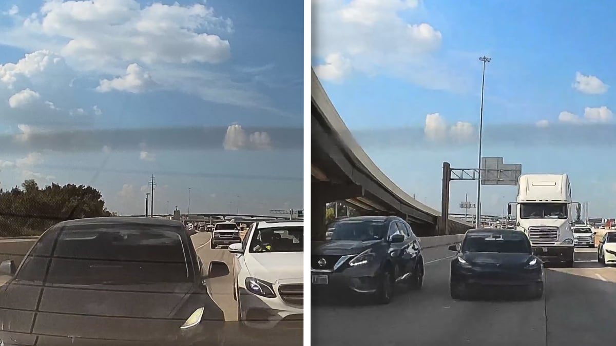 Watch: ‘Psychopath’ Texas Tesla Driver Nearly Hits Same Car Twice on Dallas Highway, ‘The New BMW Drivers’