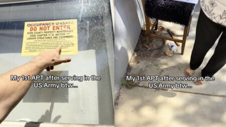 California Army Veteran Confronts Landlord Who Rented Him Condemned Apartment with Collapsing Ceiling: ‘Yeah They Slumlords’ California Army Veteran Confronts Landlord Who Rented Him Condemned Apartment with Collapsing Ceiling
