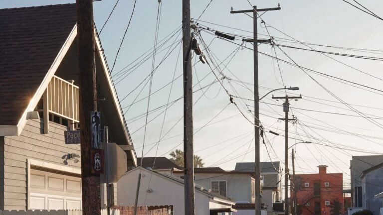 California power lines in residential area