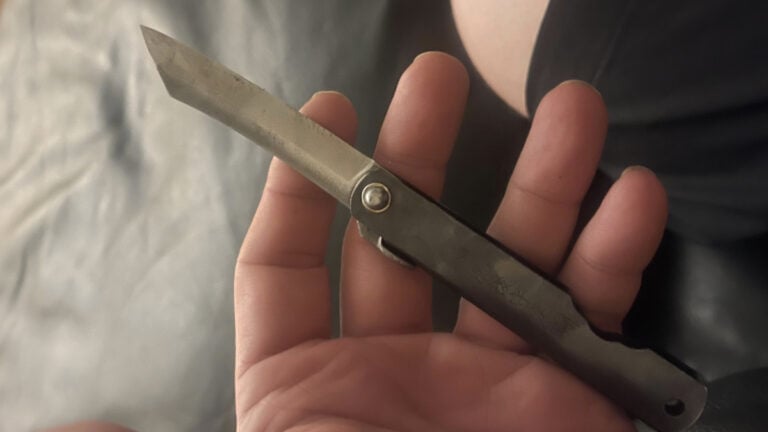 Sharp Knife in persons hand