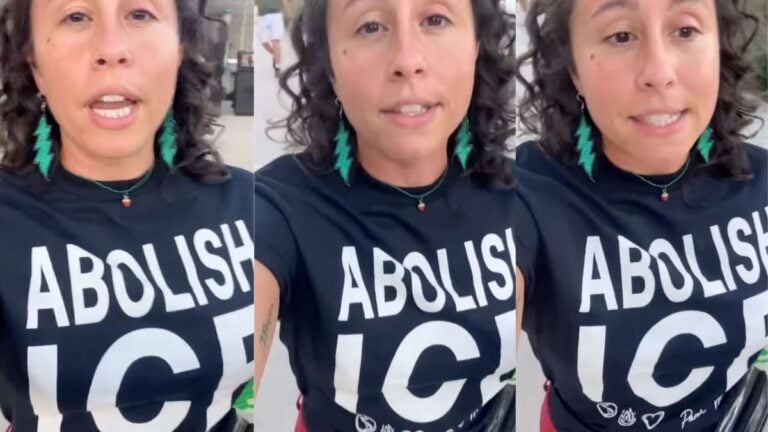 Texas Soccer Fan Says Q2 Stadium Kicked Her Out Over ‘Abolish ICE’ Shirt: ‘I’m So Disgusted’ Texas soccer fan wearing an Abolish ICE shirt speaks to camera outside Q2 Stadium after Austin FC game ejection.