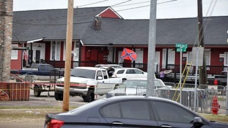 North Carolina ‘White Nationalist Group’ Marches With Confederate Flags Before Residents Run Them Off: ‘Get That Trash Off Your Streets’ A child waves a confederate flag before the Krewe of MCCA Mardi Gras parade in Bogalusa, Louisiana. February 10, 2024.