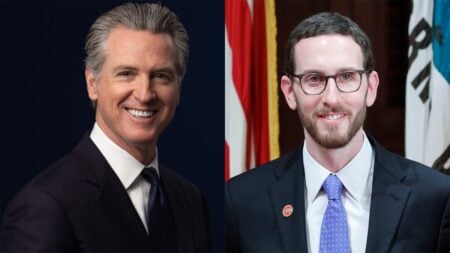 ‘Two Clowns’: Gov. Gavin Newsom and Sen. Scott Wiener’s Golden Gate Bridge Bill Signing Sparks Backlash in California California Gov. Gavin Newsom signed the last bill of the session with Sen. Scott Wiener atop the Golden Gate Bridge, putting a $7.5 billion research bond before voters. The clip has drawn a split response.
