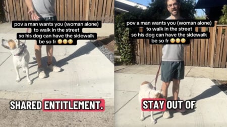 ‘Mansplaining His Entitlement to the Sidewalk’: California Woman Records Angry Man Walking His Dog Who Thinks He Owns the Sidewalk California Woman Records Angry Man Walking His Dog Who Thinks He Owns the Sidewalk