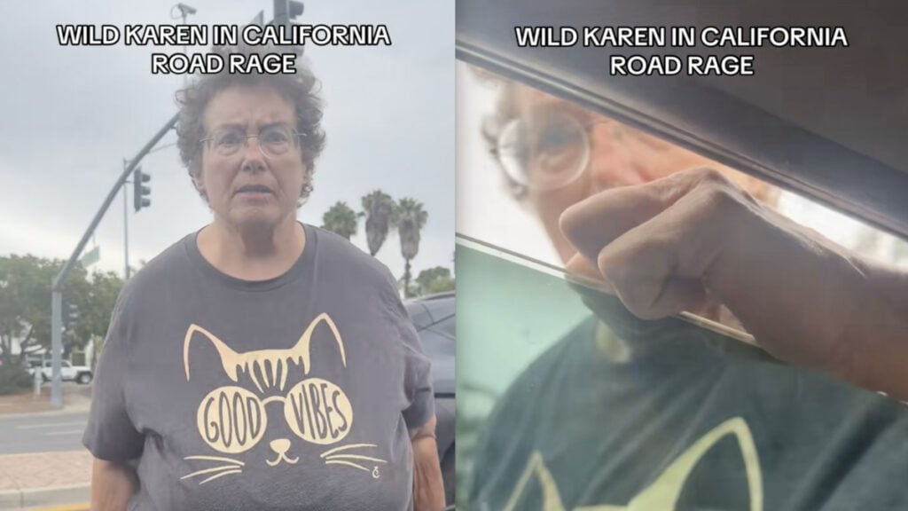 California Road Rage Karen Confronts Driver and Tries to Reach into Window with His Children in the Vehicle: ‘With the Good Vibes Shirt and All’ California Road Rage Karen Confronts Driver and Tries to Reach into His Window with His Children in the Vehicle